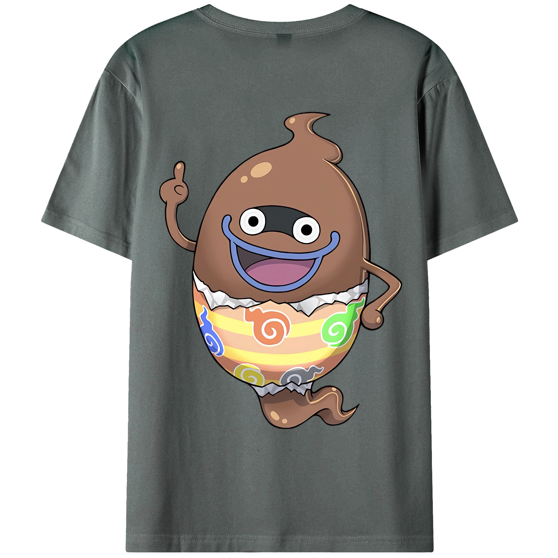 （画像用） 妖怪ウォッチ Yo-kai Watch 綿100％ メンズ半袖Tシャツ（バックプリント） 通気性